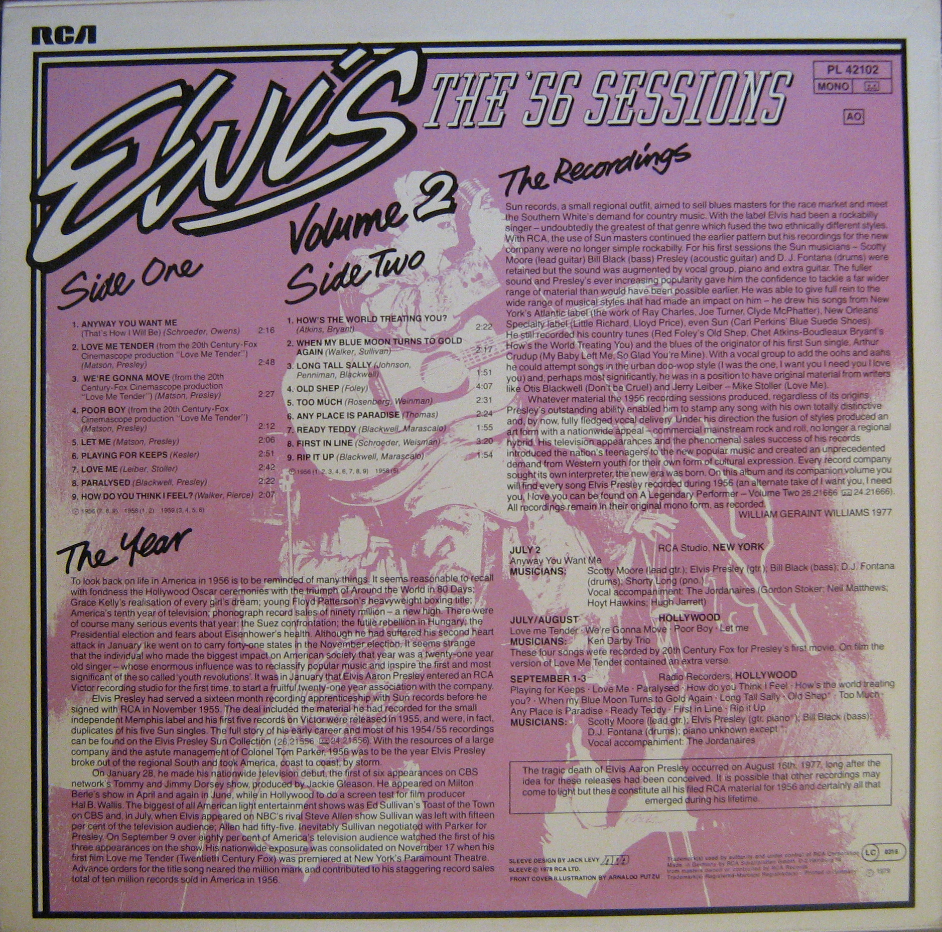 Elvis Presley  The 56 Sessions Vol. 2 : LP Back